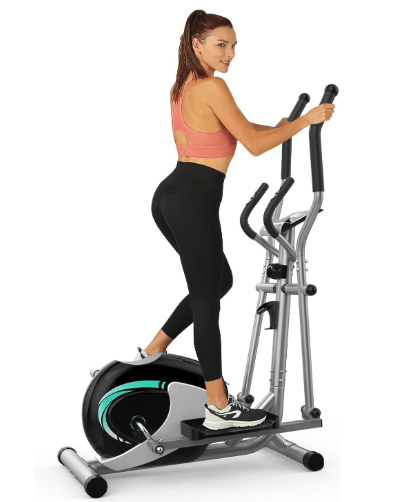 THERUN Cross Trainer for Home Use, Magnetic Hyper-Quiet Compact Elliptical Machine w/ 8 Levels Adjustable Resistance